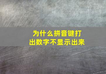 为什么拼音键打出数字不显示出来