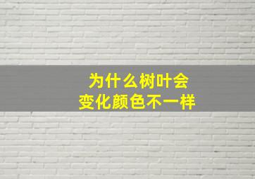 为什么树叶会变化颜色不一样