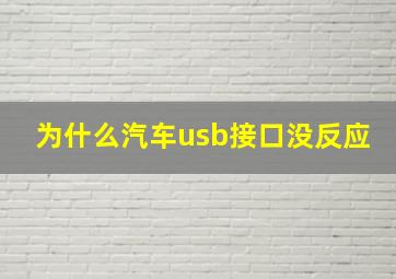 为什么汽车usb接口没反应