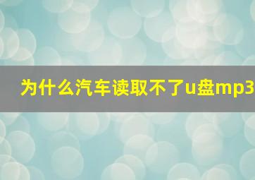 为什么汽车读取不了u盘mp3