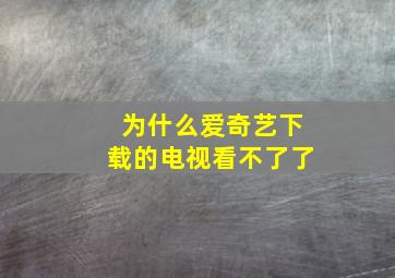 为什么爱奇艺下载的电视看不了了