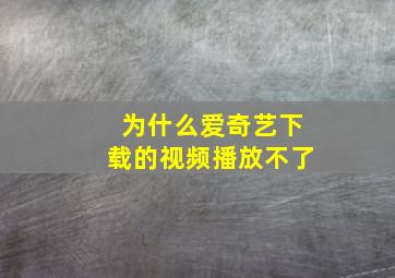 为什么爱奇艺下载的视频播放不了