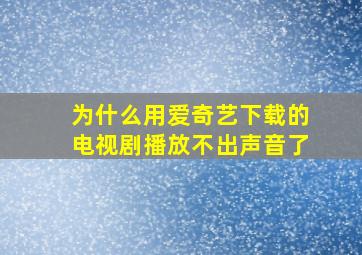 为什么用爱奇艺下载的电视剧播放不出声音了