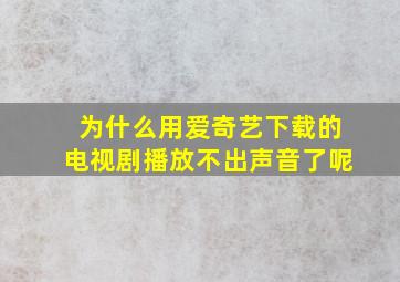 为什么用爱奇艺下载的电视剧播放不出声音了呢