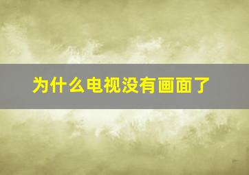 为什么电视没有画面了