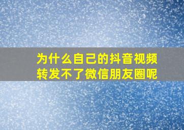 为什么自己的抖音视频转发不了微信朋友圈呢