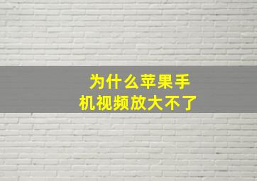 为什么苹果手机视频放大不了