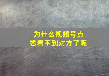 为什么视频号点赞看不到对方了呢