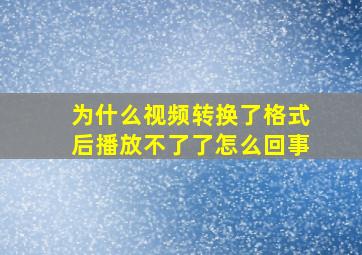 为什么视频转换了格式后播放不了了怎么回事