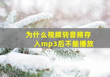 为什么视频转音频存入mp3后不能播放