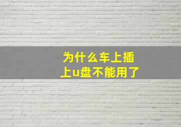 为什么车上插上u盘不能用了