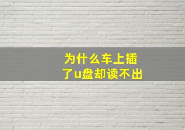 为什么车上插了u盘却读不出