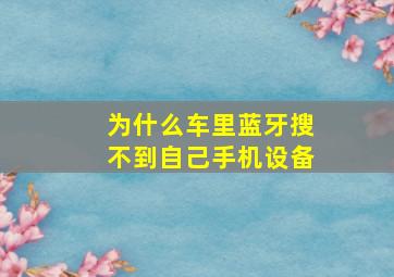 为什么车里蓝牙搜不到自己手机设备