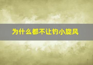 为什么都不让钓小旋风