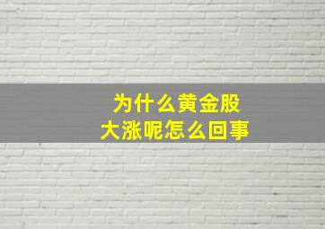 为什么黄金股大涨呢怎么回事