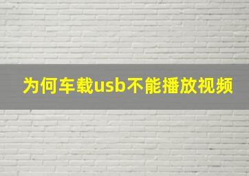 为何车载usb不能播放视频