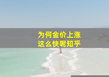 为何金价上涨这么快呢知乎