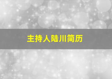 主持人陆川简历