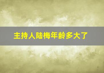 主持人陆梅年龄多大了