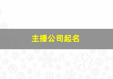 主播公司起名