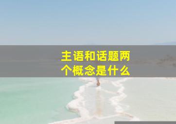 主语和话题两个概念是什么