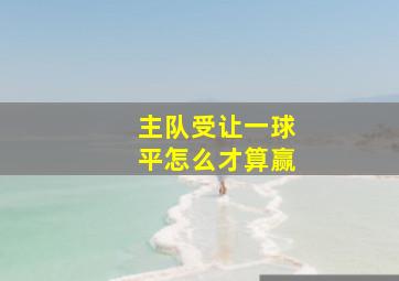 主队受让一球平怎么才算赢