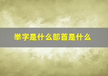 举字是什么部首是什么