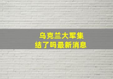 乌克兰大军集结了吗最新消息