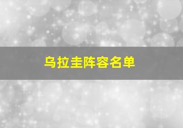 乌拉圭阵容名单