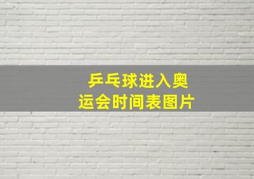 乒乓球进入奥运会时间表图片