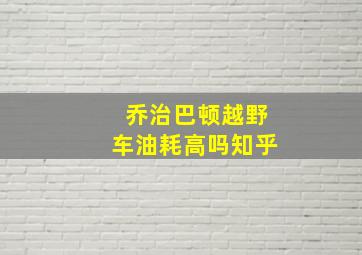 乔治巴顿越野车油耗高吗知乎