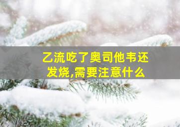 乙流吃了奥司他韦还发烧,需要注意什么