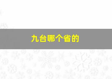 九台哪个省的