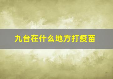 九台在什么地方打疫苗