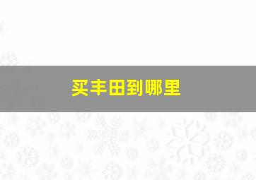 买丰田到哪里