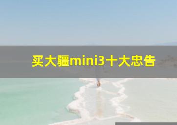 买大疆mini3十大忠告