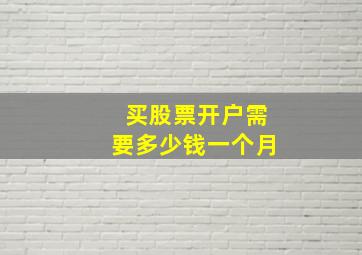 买股票开户需要多少钱一个月