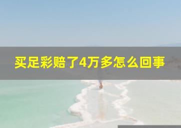 买足彩赔了4万多怎么回事