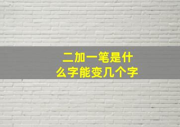 二加一笔是什么字能变几个字