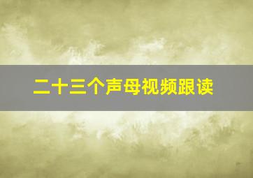 二十三个声母视频跟读