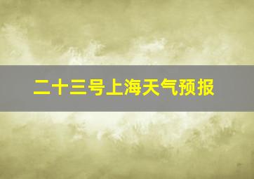 二十三号上海天气预报