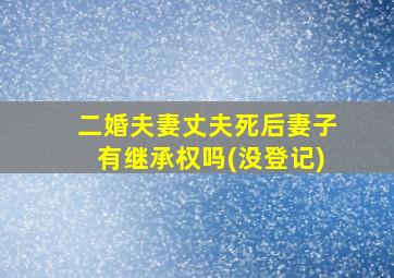 二婚夫妻丈夫死后妻子有继承权吗(没登记)