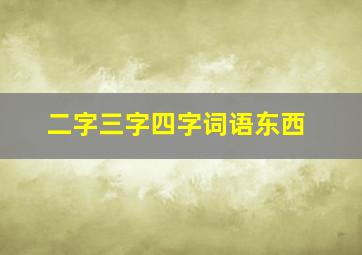 二字三字四字词语东西