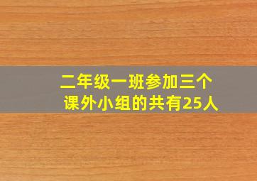 二年级一班参加三个课外小组的共有25人