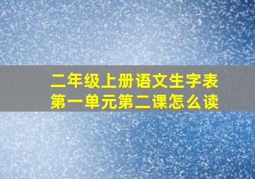 二年级上册语文生字表第一单元第二课怎么读