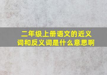 二年级上册语文的近义词和反义词是什么意思啊