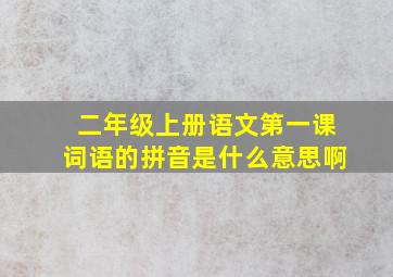 二年级上册语文第一课词语的拼音是什么意思啊