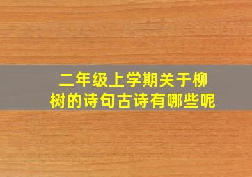 二年级上学期关于柳树的诗句古诗有哪些呢