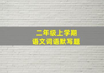 二年级上学期语文词语默写题