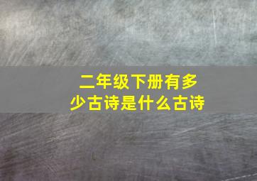 二年级下册有多少古诗是什么古诗